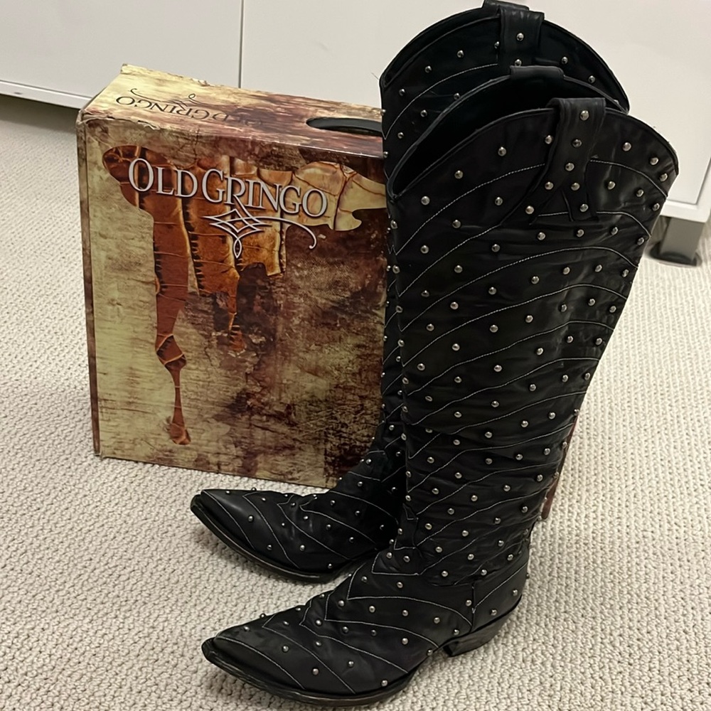 Old Gringo Hostifiikami tall black studded boot western